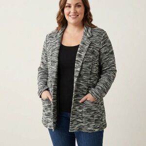Apt. 9 Women's Black and White Knit Cardigan Blazer